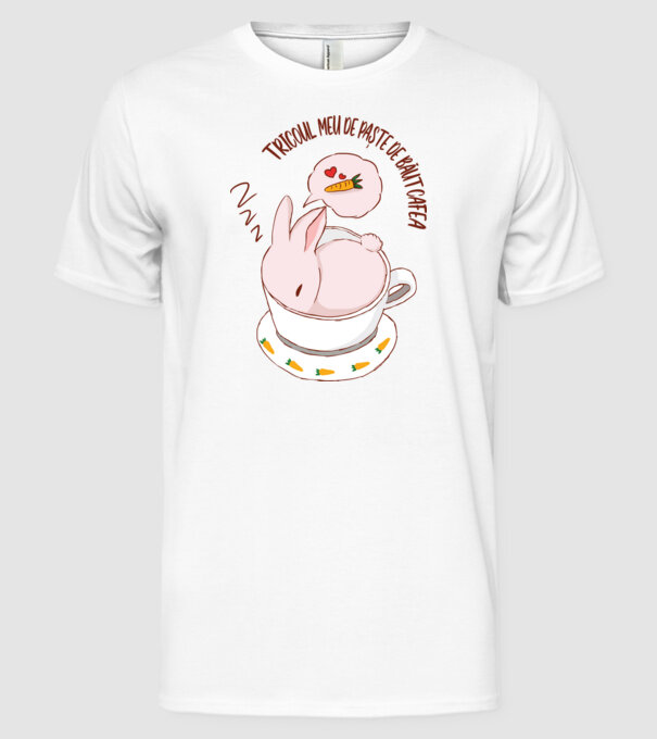 tricoul meu de Paște de băut cafea model alb pe tricou