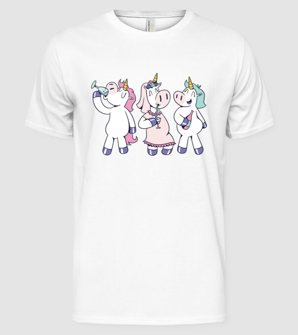 unicorn Bachelorette model alb pe tricou