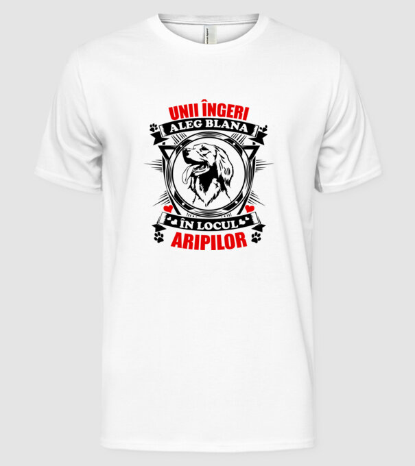 unii îngeri aleg blana în locul aripilor model alb pe tricou