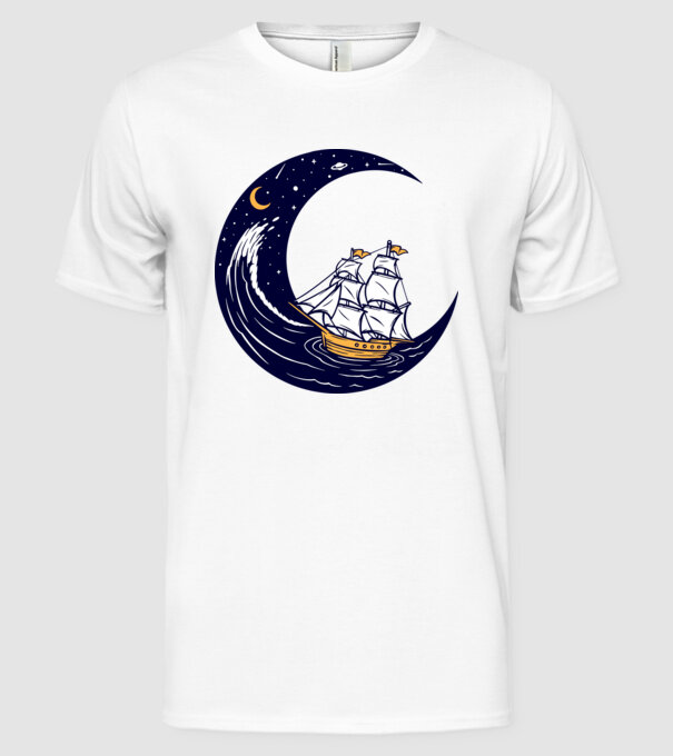 Vapoare model alb pe tricou