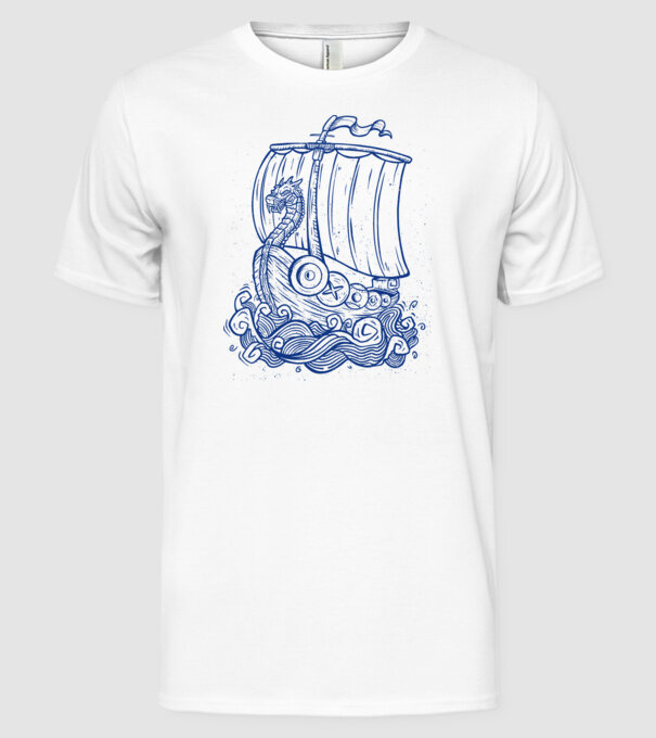 Vapoare model alb pe tricou