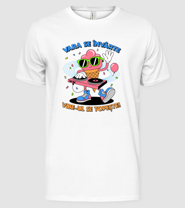 Vara se învârte model alb pe tricou