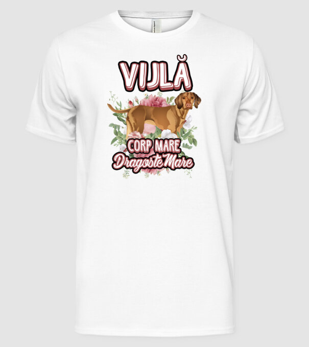 vijlă - corp mare, dragoste mare model alb pe tricou
