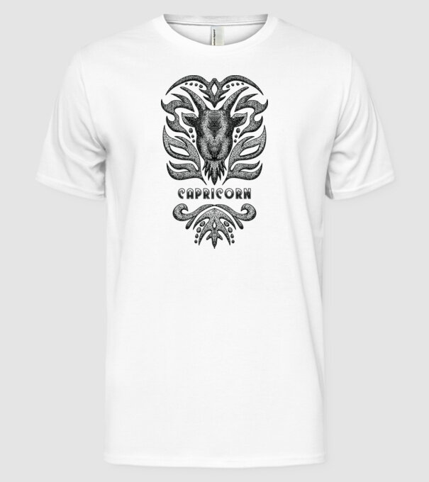 Vintage zodiac capricorn model alb pe tricou