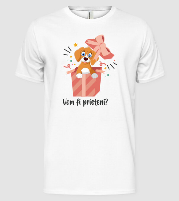 Vom fi prieteni? model alb pe tricou