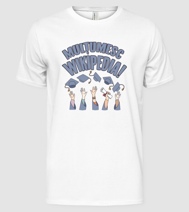 Wikipedia model alb pe tricou