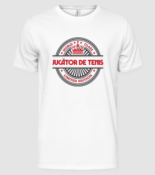jucător de tenis model alb pe tricou