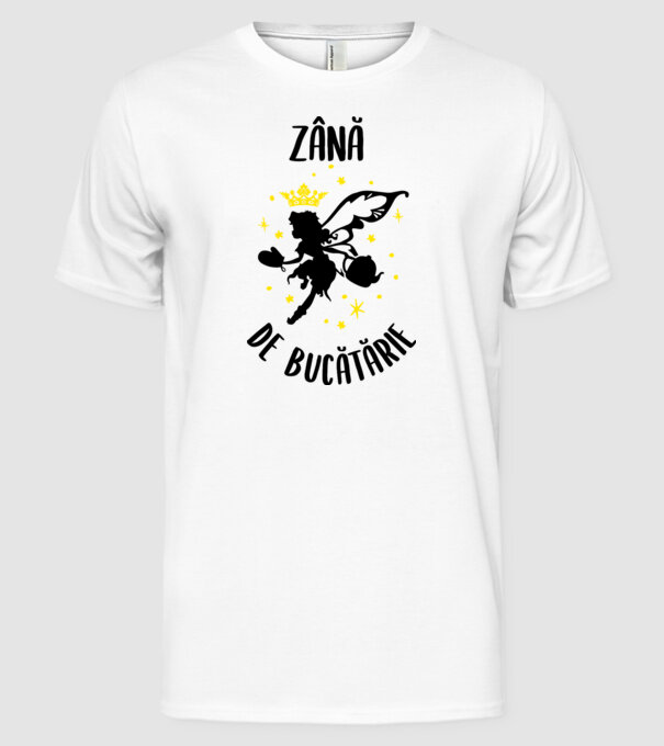 zână de bucătărie model alb pe tricou