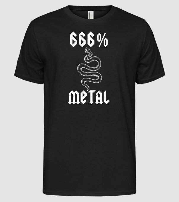 666 Metal model negru pe tricou