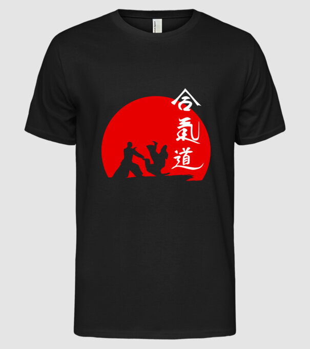 Aikido model negru pe tricou