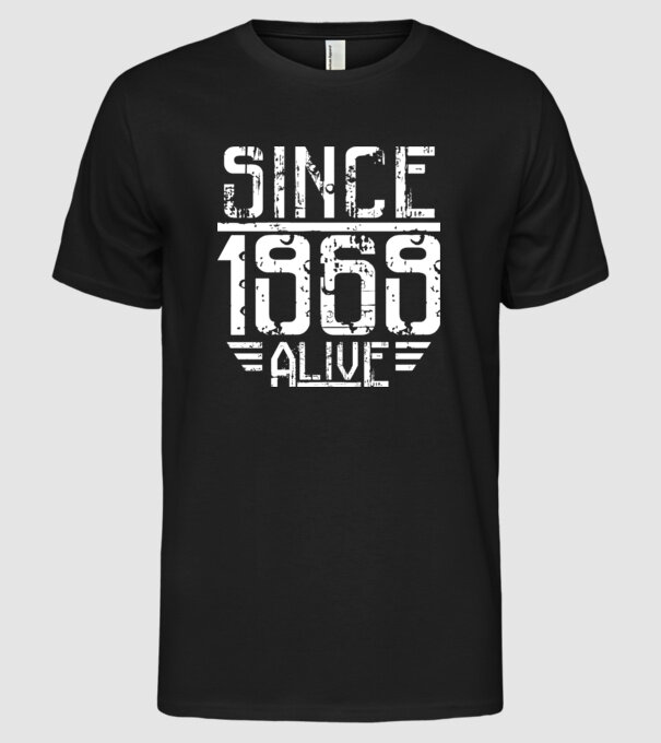 Alive since 1969 model negru pe tricou