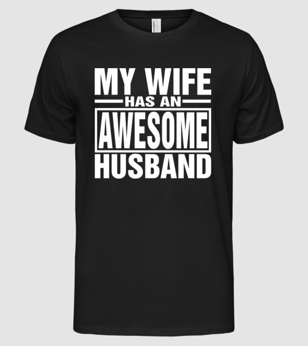 Awesome husband model negru pe tricou