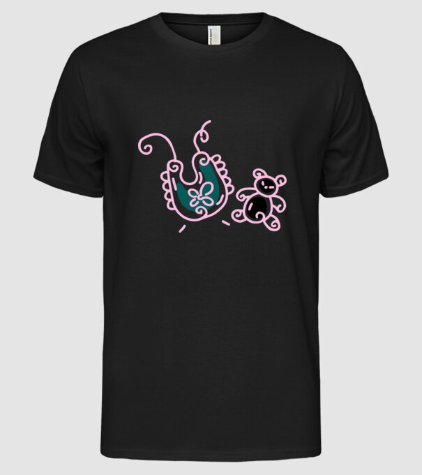 Bebe model negru pe tricou