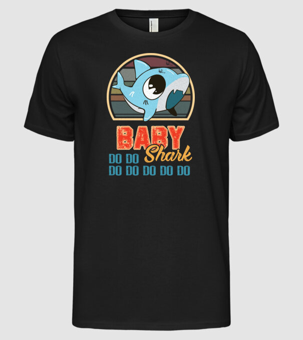 BabyBOY shark model negru pe tricou