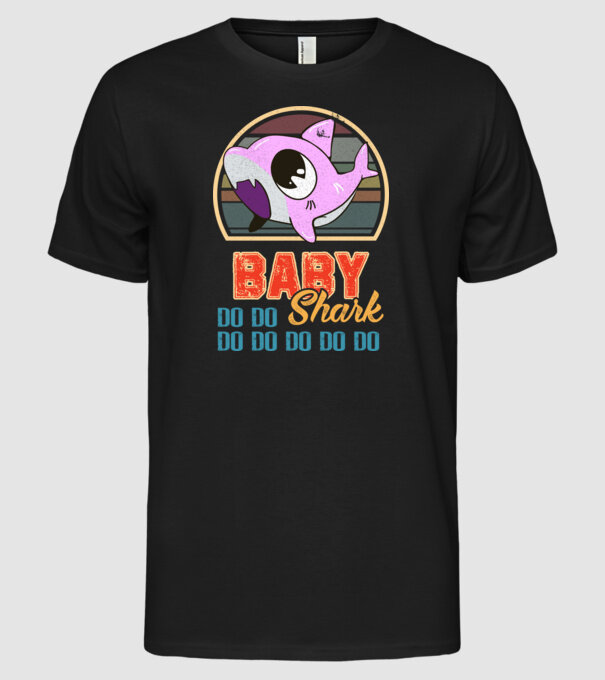 BabyGIRL shark model negru pe tricou