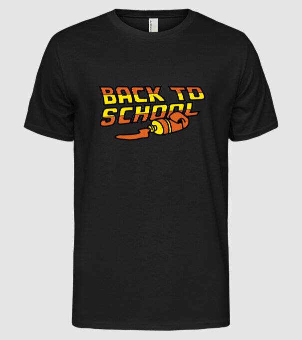 Back to school model negru pe tricou