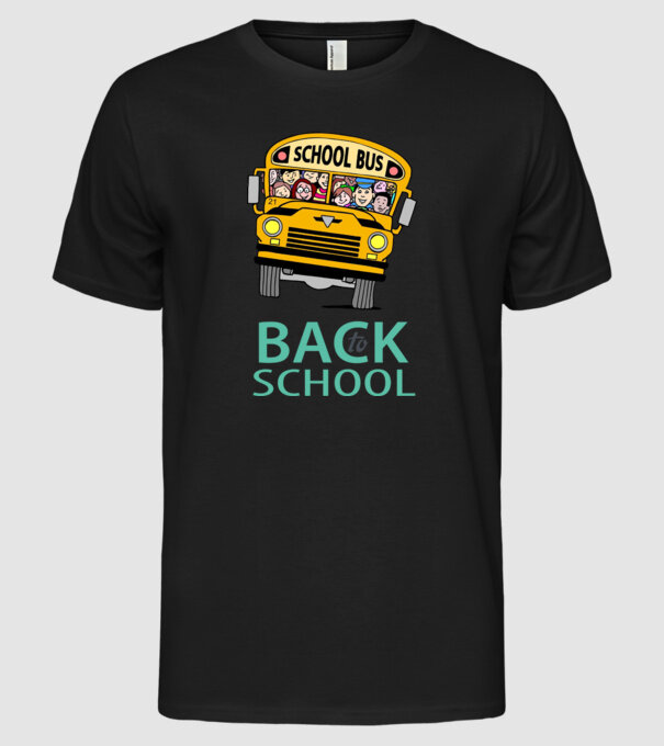 Back to school bus model negru pe tricou