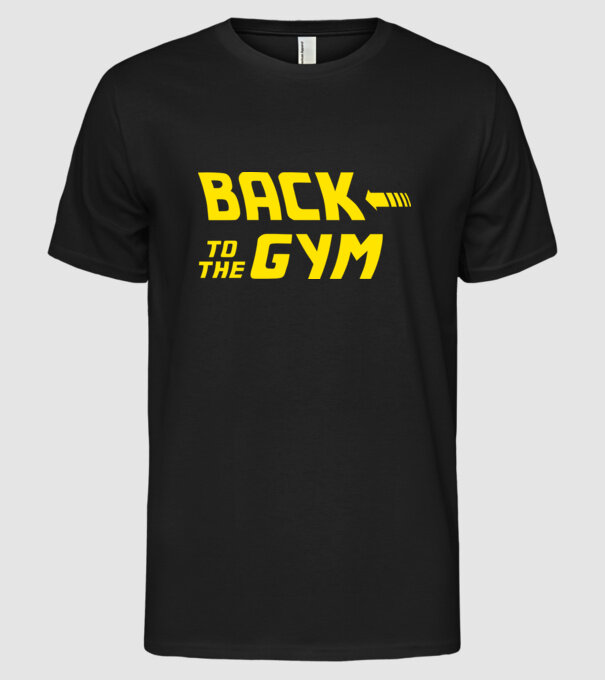 Back to the gym model negru pe tricou
