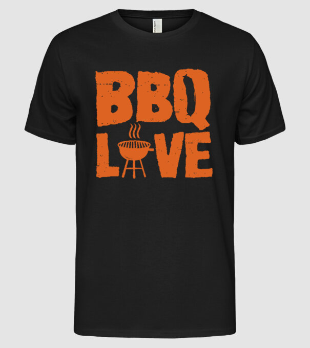BBQ LOVE model negru pe tricou
