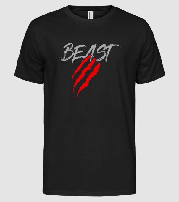 Beast model negru pe tricou