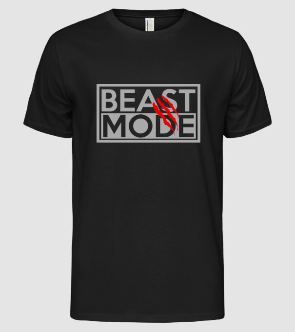 Beast mode model negru pe tricou