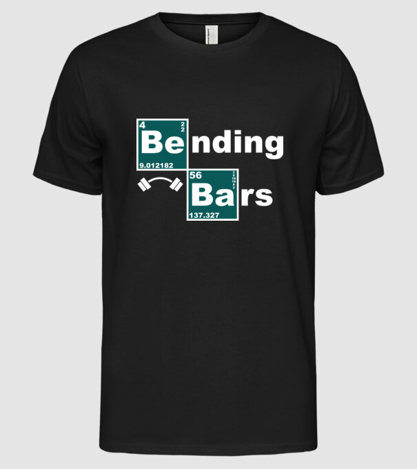Bending bars model negru pe tricou