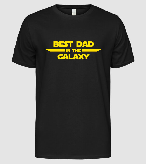 Best dad in the galaxy model negru pe tricou