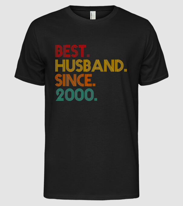 best husband since 2000 retro model negru pe tricou