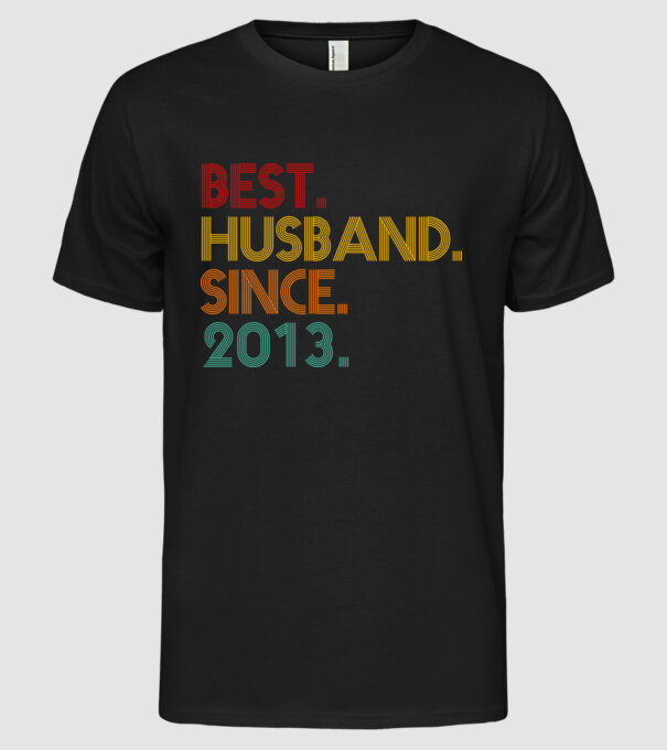 best husband since 2013 retro model negru pe tricou