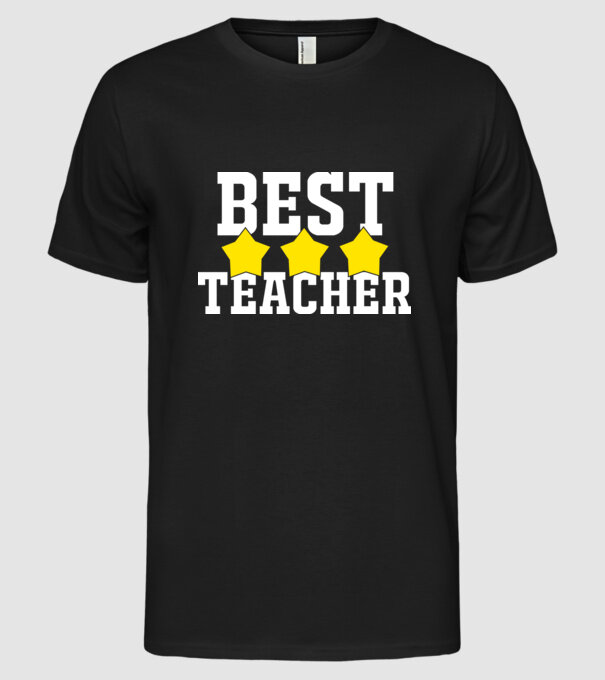 Best teacher model negru pe tricou