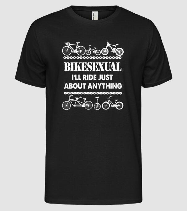Bikesexual white model negru pe tricou