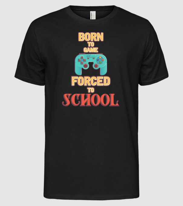 Born to game model negru pe tricou
