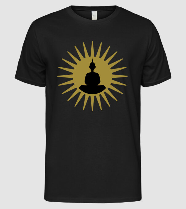 buddha star model negru pe tricou