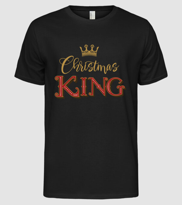 Christmas King model negru pe tricou