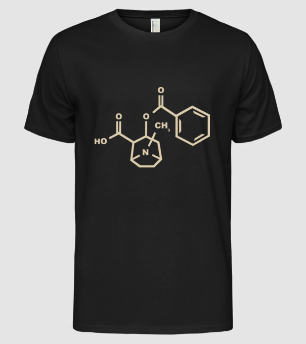 Cocaine model negru pe tricou