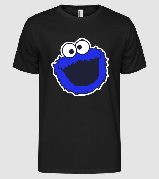 Cookie Monster Face model negru pe tricou