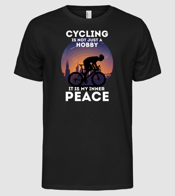 cycling is not just a hobby model negru pe tricou