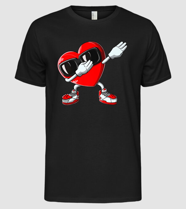 Dab inima model negru pe tricou