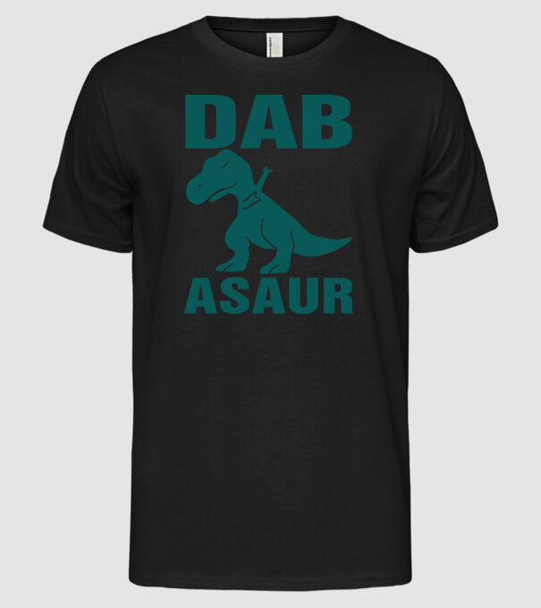 Dabasaur model negru pe tricou
