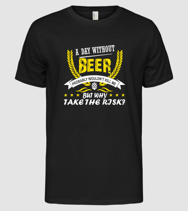 Day without beer model negru pe tricou