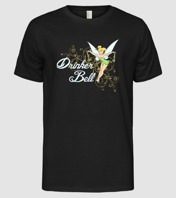 Drinkerbell model negru pe tricou