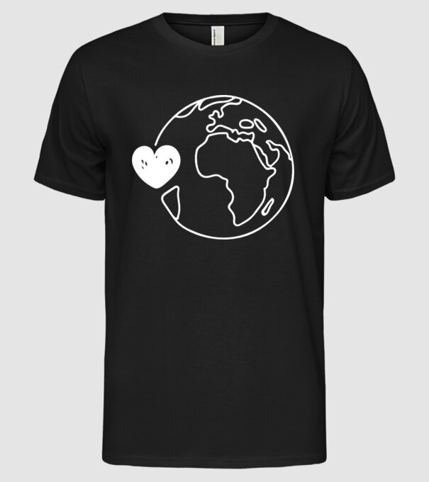 EarthLogo model negru pe tricou