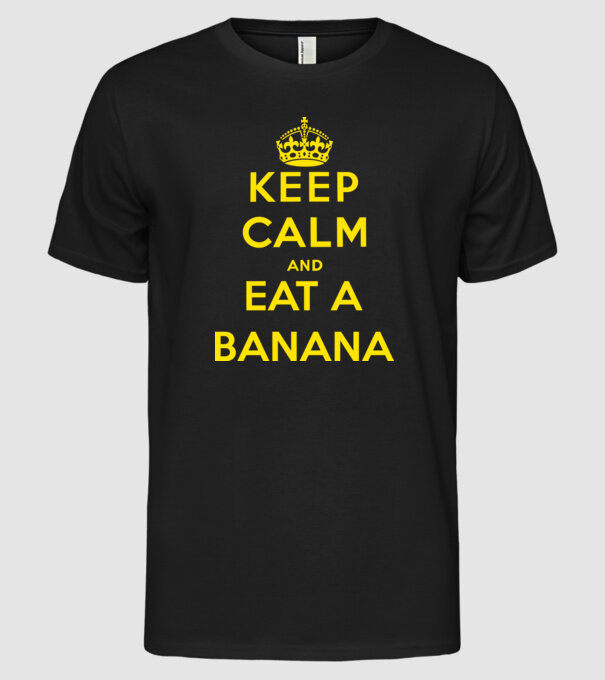 Eat banana model negru pe tricou