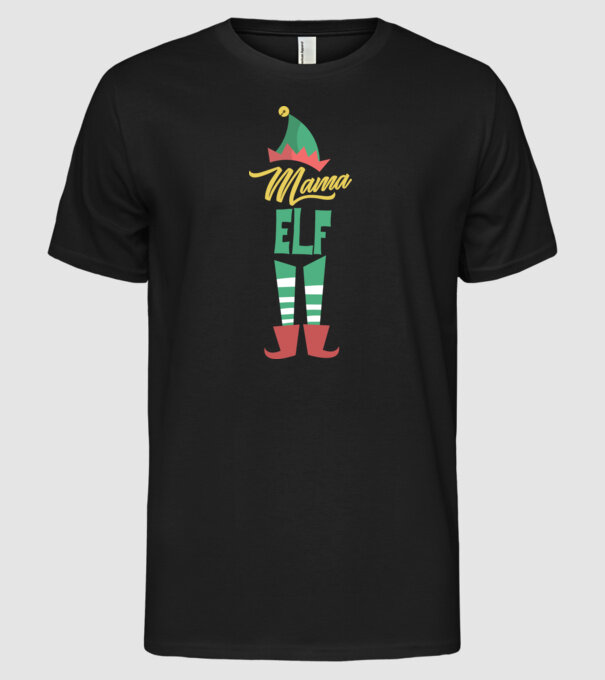 Elf family bunică model negru pe tricou