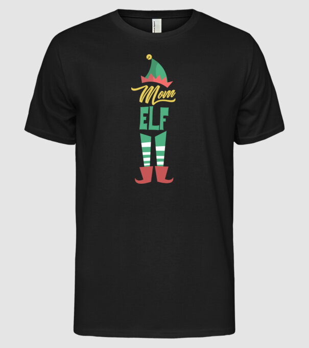 Elf family mom model negru pe tricou