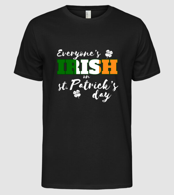 Everyone is irish flag model negru pe tricou