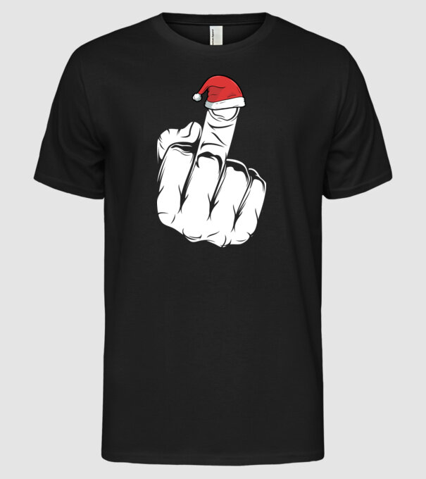 f u christmas model negru pe tricou