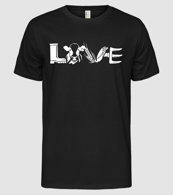 Farm love Cu tractor model negru pe tricou