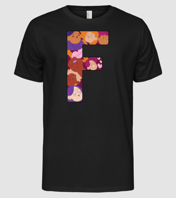 Feminism model negru pe tricou