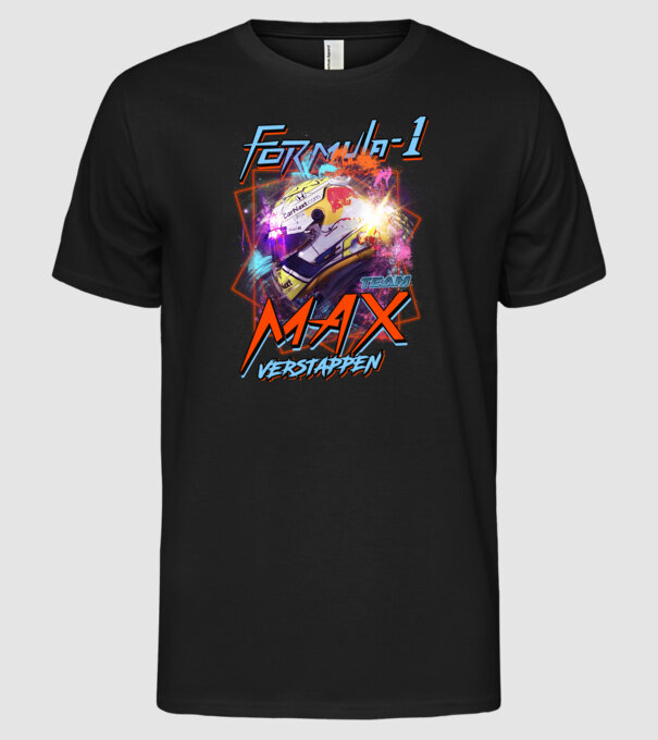 FORMULA 1 VERSTAPPEN model negru pe tricou